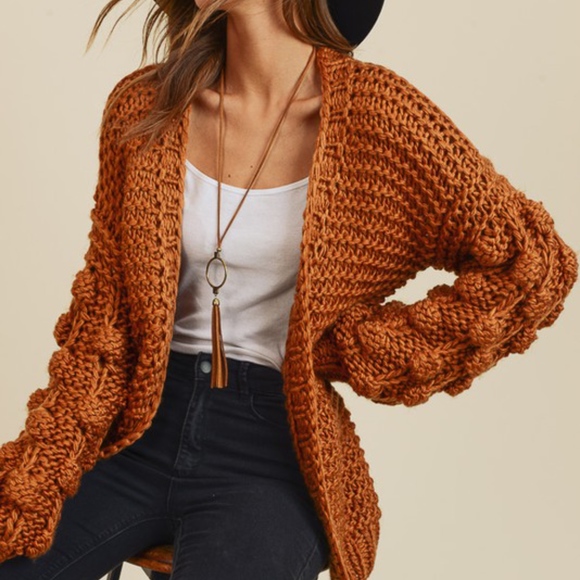 Keepin' Breezy Sweaters - Last 1! ~ NWT Chunky Knit Pom Pom Cardigan Sweater